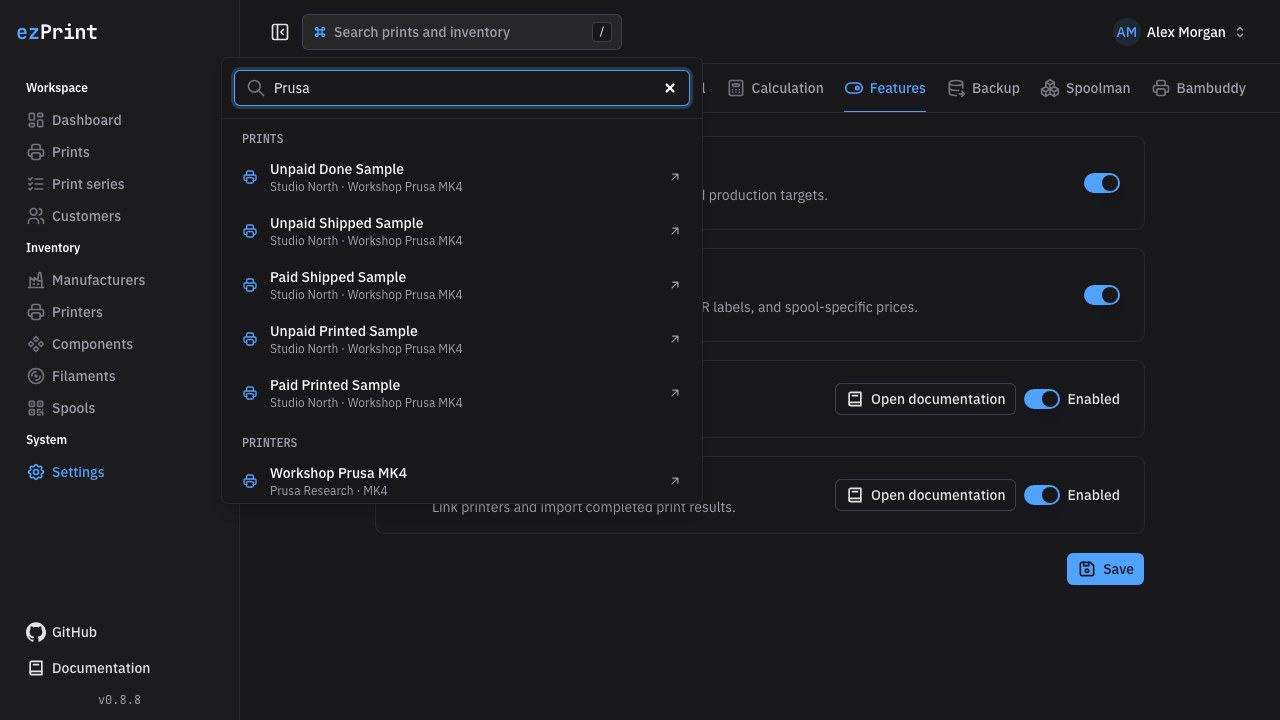 Global search grouped by matching resource