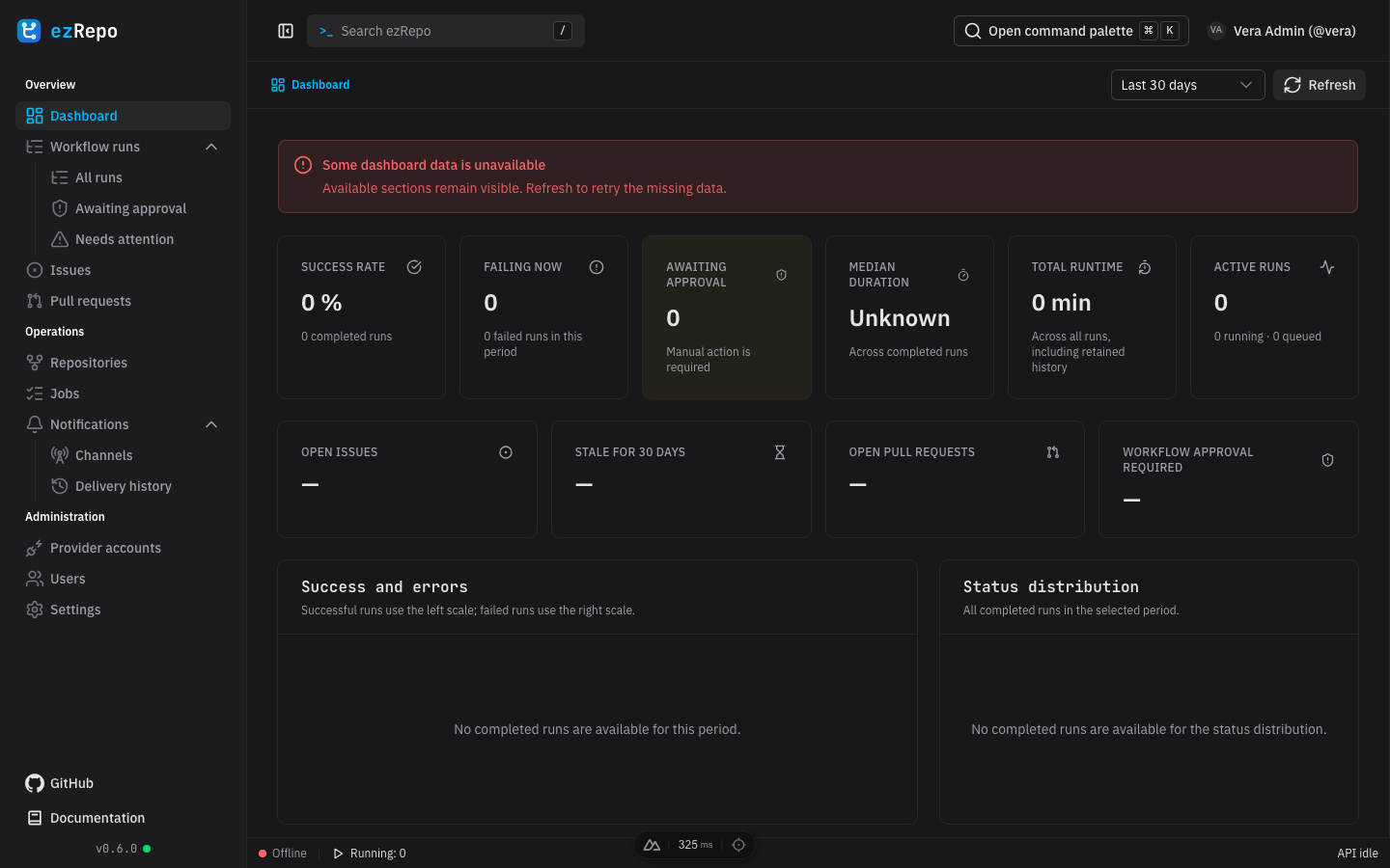 ezRepo dashboard