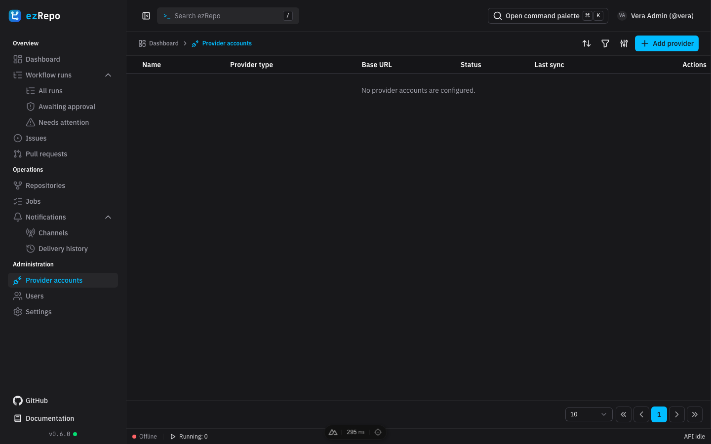 Provider accounts